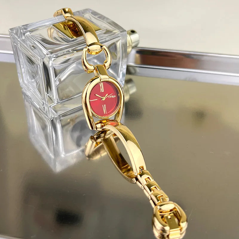 Minimalist Niche Women's Quartz Wrist Watches Stainless Steel Strap Small Dial Fashionable Exquisite Quartz Watch for Women
