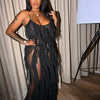 Chic and Elegant Summer Dress Women Halter Sexy Birthday Dress Transparent Mesh Backless Maxi Dress Wholesale Dropshipping