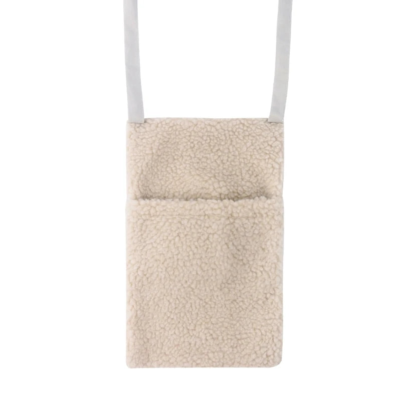 New Thick Plush Baby Crib Hanging Storage Bag Portable Double Pockets Newborn Cot Toy Organizer Bag Bed Headboard Storage Pouch