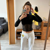 Summer Women T Shirt Girls T-Shirt Woman Clothes Long Sleeve Tops Spring Black Slim Tshirt Female Crop Top Tee Sexy Skinny Y2k
