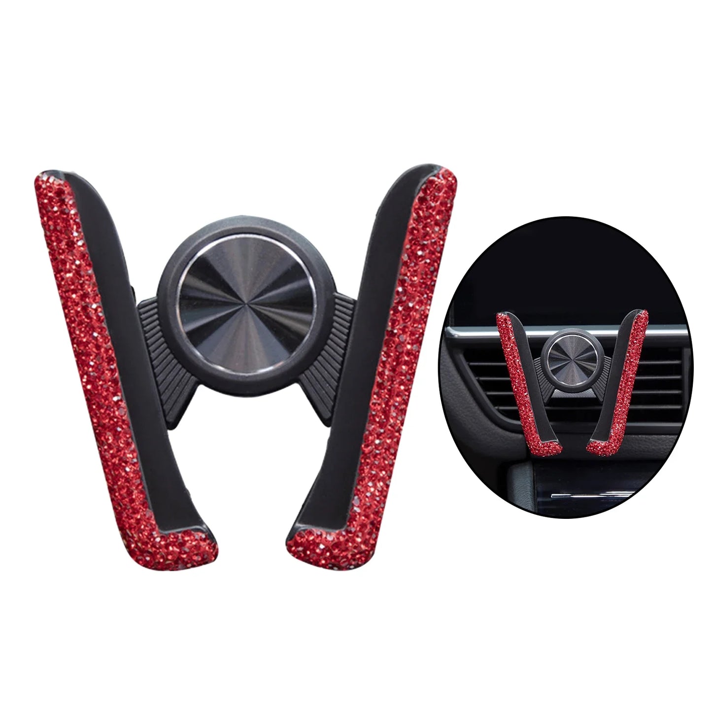 Car Phone Holder Women Diamond Crystal Car Air Vent Mount Clip Mobile Phone Holder Stand in Car Bracket Interior Accessories