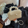 2024 Newest Handmade Pearl Knitting Evening Handbag Luxury Women's Snall Crossbody Bag High-end Hand-Woven Elegant Clutch Purses