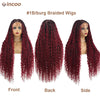 Boho Box Braided Wigs Curly Hair Synthetic Full Lace Front Wigs for Black Women Goddess Locs Braid Wig Bohemian Box Braid Wig
