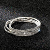 5Pcs/Lot Elastic Crystal Bracelets 2mm Charming Gold Color Crystal Rhinestones Metal Bangle Bracelet Jewelry DIY Gift