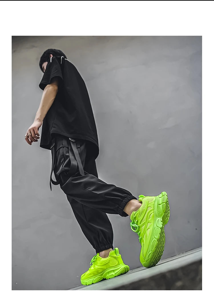 Autumn Men's New Breathable Sports Shoes Fashion Thick Sole Casual Shoes Comfortable and Versatile Trendy Running Shoes Spring