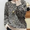 High-end 100% goat sweater women stand collar bottom loose sweater autumn winter new style of western style with age reduction
