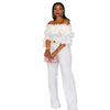 Party Jumpsuit for Women Slash Neck Solid High Waist Irregular Off Shoulder Suit Jumpsuit Bodysuits One Piece Playsuits Overall