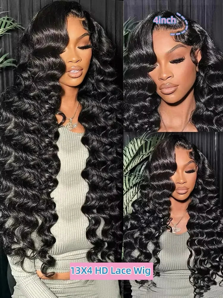 13x6 Hd Lace Frontal Wig Loose Deep Wave Curly Human Hair 100% Preplucked 13x4 Water Wave Front Wigs For Black Women Brazilian