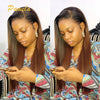 Double Drawn 13x6 HD Lace Frontal Wig Bone Straight Lace Front Wig Ombre Brown Colored Glueless Human Hair Wigs Ready To Go