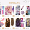 Purple Pink White 3 Tones Ombre Straight Braids Blend Hair Tinsel Festival Rave Hair Extensions for Girls Crazy Hair Day Braids