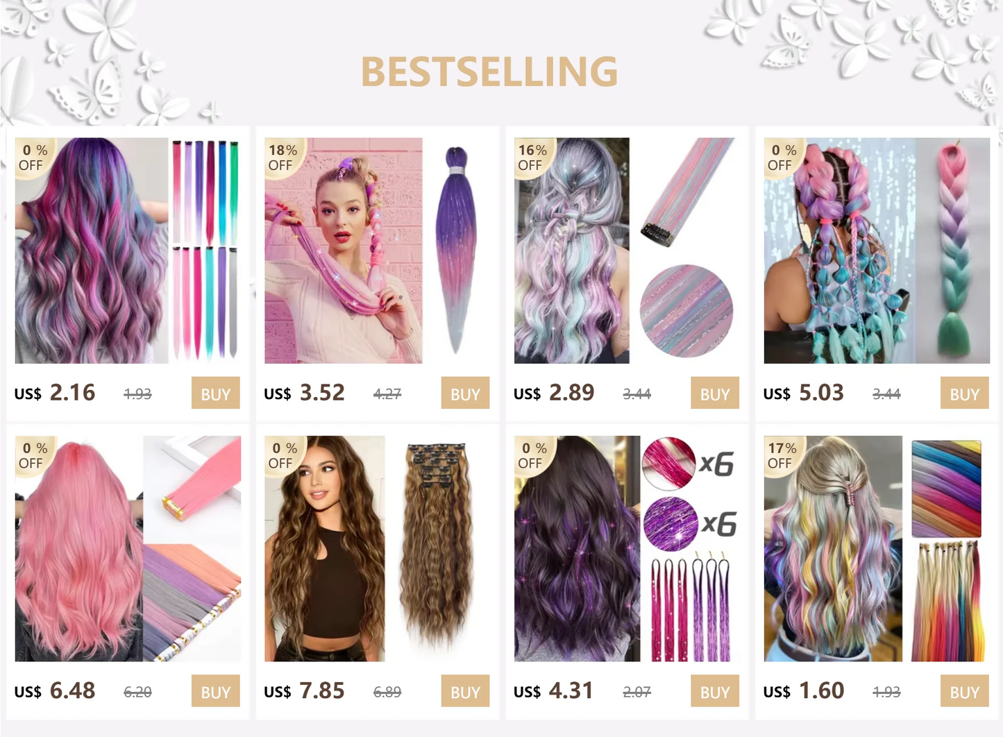 Purple Pink White 3 Tones Ombre Straight Braids Blend Hair Tinsel Festival Rave Hair Extensions for Girls Crazy Hair Day Braids