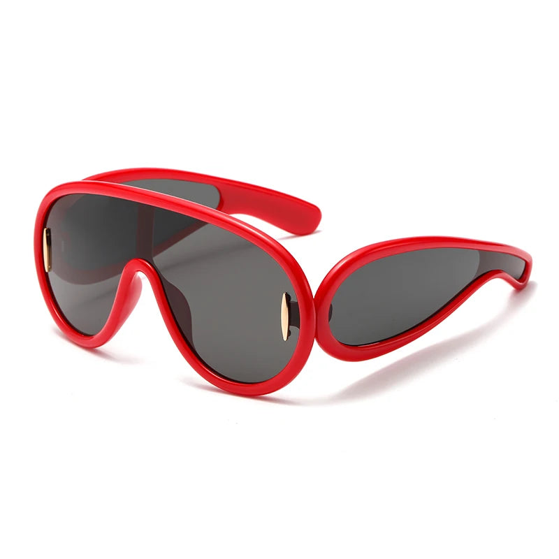 New Fashion Personality Hip Hop Cool Cyberpunk Sunglasses with Large Frame UV400 Anti UV Eyeglasses Oculos De Sol Feminino