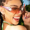 Sports Punk Sunglasses Goggle Y2k Luxury Brand Designer Sun Glasses Shades One Piece Around Eyewear Female Five Star Eyeglasses