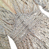 Women Sequins Splice Dress V Neck Full Sleeve A Line Evening Dresses Party Solid High Waist Long Skirts Office Lady Prom
