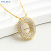 SUNSLL Cubic Zircon A-Z 26 Bubble Letter Necklace 2 Sizes Gold Plated M Chunky Balloon Initials Pendant Women Chain Jewelry 2024