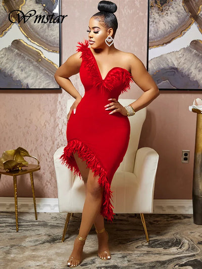 Wmstar Party Christmas Dresses Women's Clothing Bodycon Sweet Sexy Party Dress Summer Holiday Wholesale Bulk Lot Dropshipping