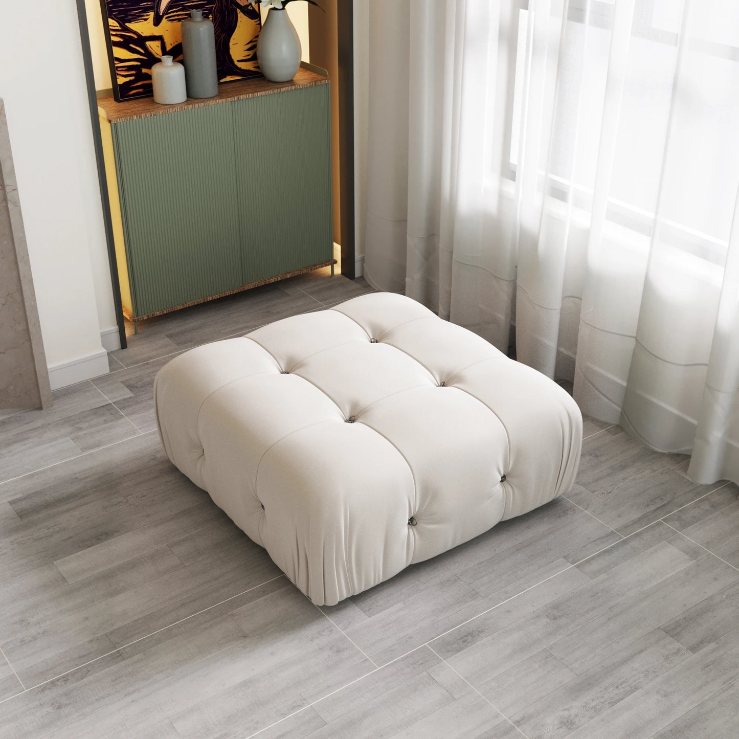 Modern Sectional Sofas Living Room U-Shaped Minimalist Velvet Fabric Large Sofa Couches Luxury 6-Seat Couch with Chaise Ottomans