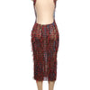 Weird Puss Sexy Hollow Dress Women Knit Colorful Tassel Backless Y2k Summer Trend Stretch Sleeveless Elastic Bodycon Clubwear