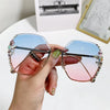 New Borderless Metal Sunglasses Women's Decorative Diamond Sun Glasses Women Luxury Brand Designers Eyewear UV400 Gafas De Sol