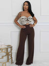 Women Summer Strapless Jumpsuit Sexy One Piece Outfits Cut Out Waist Party Jumpsuit Clothing Lady Full Length Backless Jumpsuits