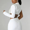 CM.YAYA Women Full Sleeve Elegant O-neck Mini Dress 2024 Summer Pearl String Sexy Street Night Club Party Vestidos Dresses