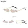 Fashion Fire Flame Sunglasses Women Men Rimless Wave Sun Glasses UV 400 Eyewear Luxury Trending Narrow Sunglasses