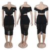 S10632 Sexy Slimming Mesh Splice Bum Covering Visibility Elastic Off-Shoulder 2-Piece Set European And American Style