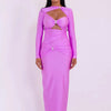 Articat Sexy Hollow Out Long Sleeved Elastic Tight Dress Women Pleats Double Layered Female Vestidos Elegant Party Evening Dress