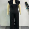 Plus Size Women Clothes Jumpsuit Summer Clothes Black Urban Leisure Bodysuit New 2024 Wide Leg Jumpsuit Wholesale Dropshipping