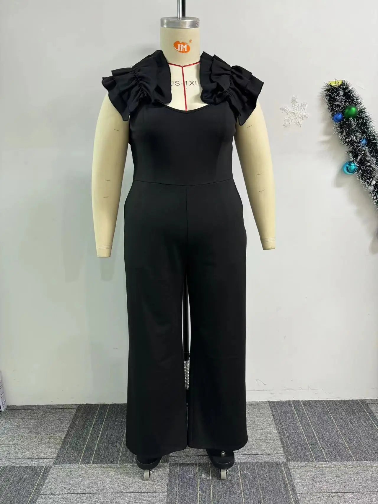 Plus Size Women Clothes Jumpsuit Summer Clothes Black Urban Leisure Bodysuit New 2024 Wide Leg Jumpsuit Wholesale Dropshipping