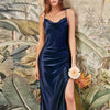 Burgundy Satin Beach Maxi Women Dress for Christmas Sexy Side Slit Adjustable Straps Evening Prom Dress Cheap Bridesmaid Dresses