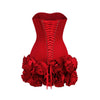 VC Christmas Dress Strapless Backless Red Structured Floral Embellished Mini Length Bodycon Celebrity Party Cocktail Dress