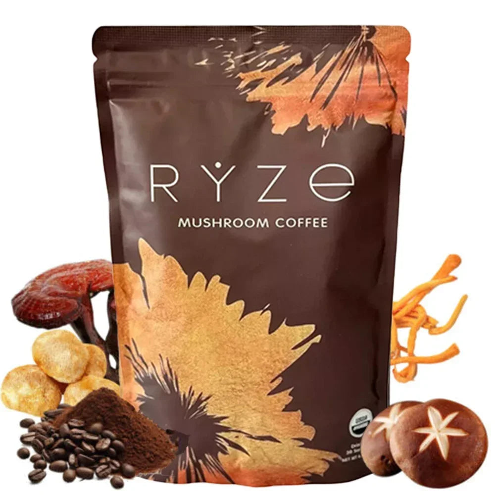 Organic Mushroom Coffee - Shiitake, Cordyceps, Supports Immune, Focus, Concentration, Stress, Digestion & Energy - 180 G
