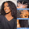 200% Density  Bob Wigs Short Pixie Cut Water Wave Wigs Human Hair Natural Black Brazilian Deep Curly Wigs For Black Woman  ﻿