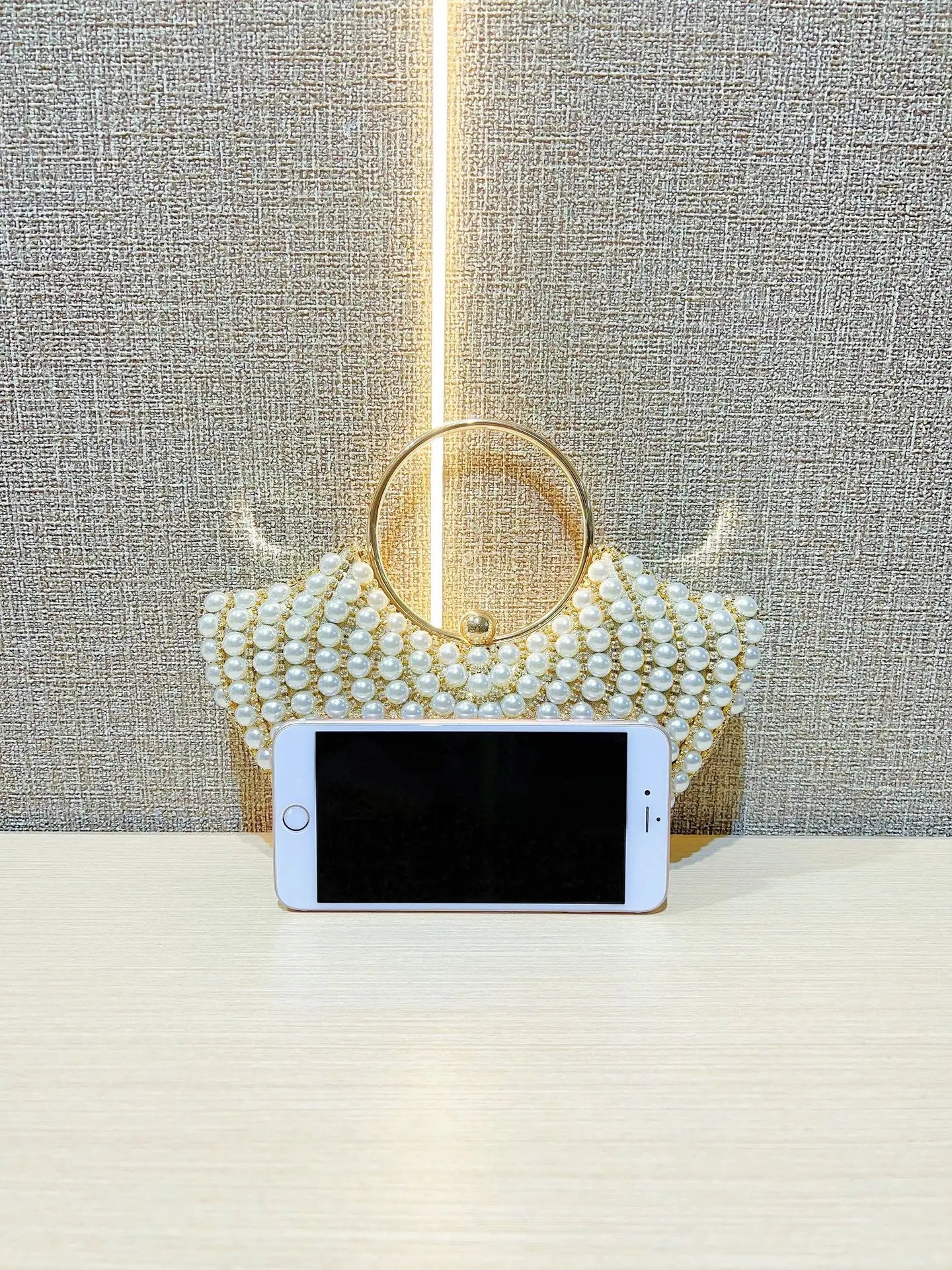 Luxurious Design Sparkling Banquet Clutch Bag Fashion Pearl inlay Wedding Handbag Lady Chain Shoulder Bag New Clutch Purse