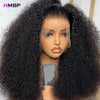 Afro Kinky Curly 500 High Density 360 HD Glueless Lace Frontal Wigs Human Hair Wear And Go PrePlucked Hair For Black Women HMBP