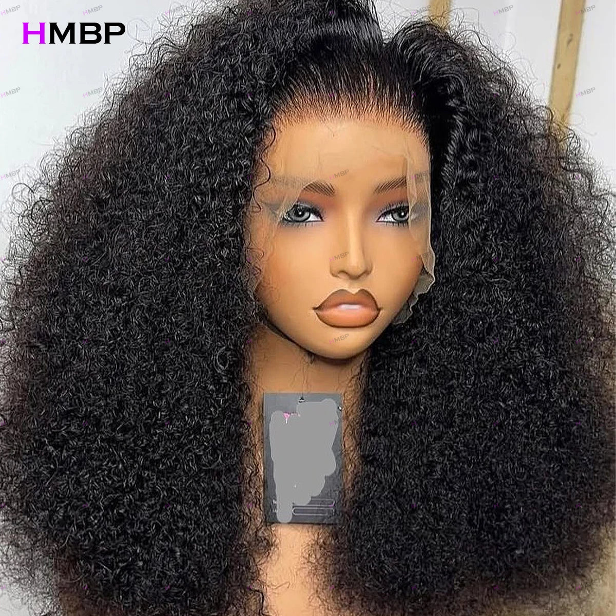 Afro Kinky Curly 500 High Density 360 HD Glueless Lace Frontal Wigs Human Hair Wear And Go PrePlucked Hair For Black Women HMBP