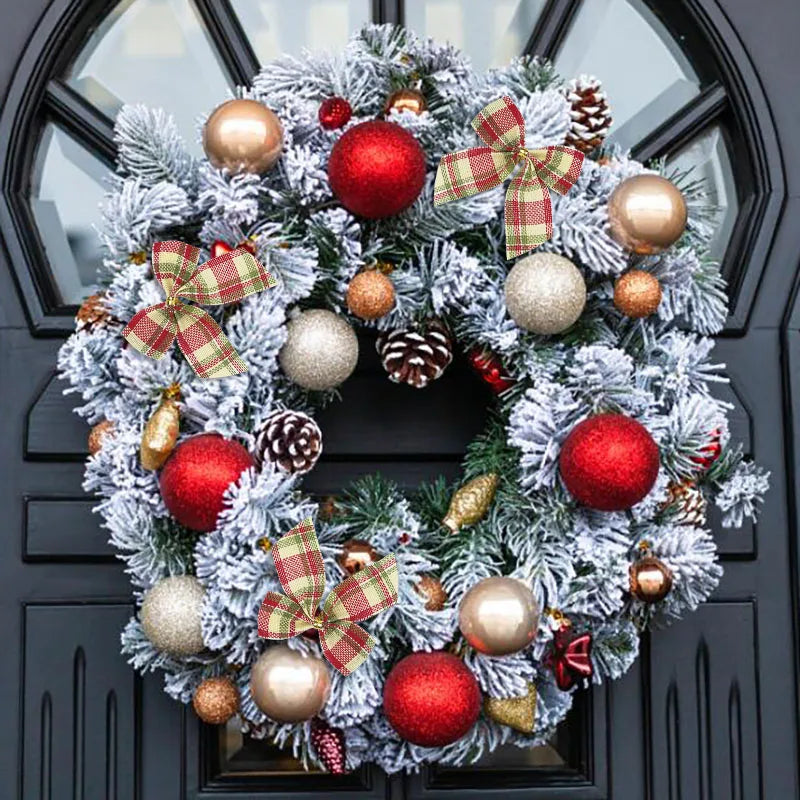 20/10pcs Linen Christmas Bow Decoration Christmas Tree Hanging Ornaments Bowknot For Xmas Wreath New Year 2024 Navidad Gifts Bow
