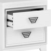 3 Pieces Bedroom Sets Queen Size Upholstered Bed with LED Lights, Nightstands, 3 Piece Wood Bedroom Furniture Set, White