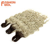 FASHION IDOL 24 Inch Synthetic Hair Water Wave Braiding Hair Extensions Ombre Rainbow color Deep Wave Curl Twist Crochet Hair