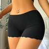 Women's Panties Seamless Sports Wavy Edge Silk Satin Boxers Underwear Female Lovely Briefs Cozy Lingerie Intimate Underpants