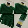 2024 Autumn Winter Turtleneck Striped Sweater Women Korean Style Womens Clothes Long Sleeve Knitted Crop Top Pullover Pull Femme