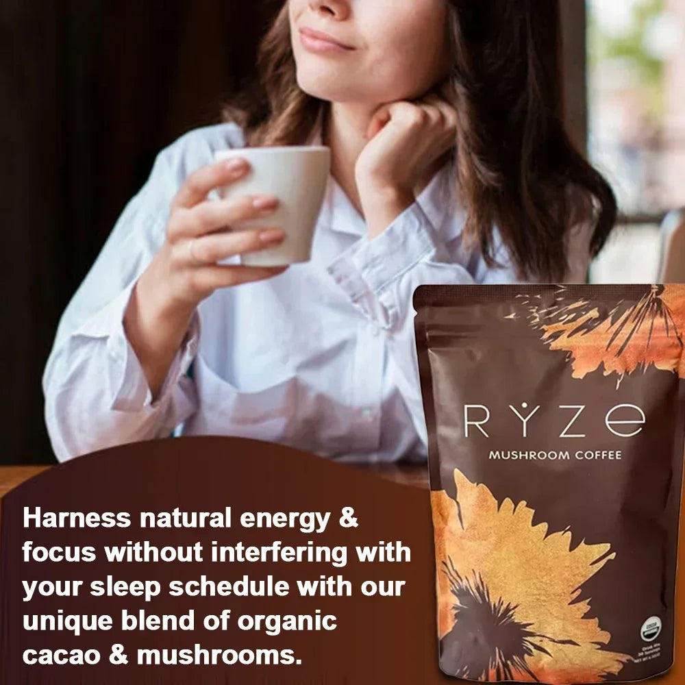 Organic Mushroom Coffee - Shiitake, Cordyceps, Supports Immune, Focus, Concentration, Stress, Digestion & Energy - 180 G