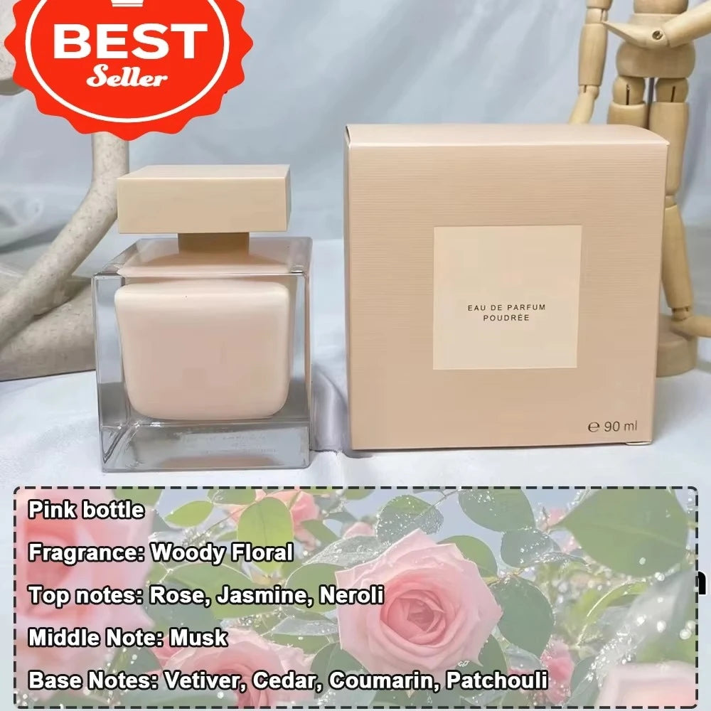 90ml Brand Women Perfume Long Lasting Woody Floral Eau de Parfum EDP Pure Musk Extract Women's Everyday Essential Perfume Gift