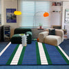 Living Room Carpet Modern Style French Retro Blue Striped Bedroom Bedside Rug Light Luxury High-end Coffee Table Mat Ковер Tapis