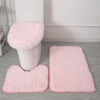 3PCS/set Solid Color Home Carpets Toilet Lid Cover Rugs Kit Non-slip Foot Mat for Bathroom Floor Bath Rug Foot Mat