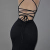 AltGoth Fairycore Sexy Midi Dress Women Streetwear Mall Gothic Backless Lace-up Halter High Waist Bodycon Dress Partywear Female
