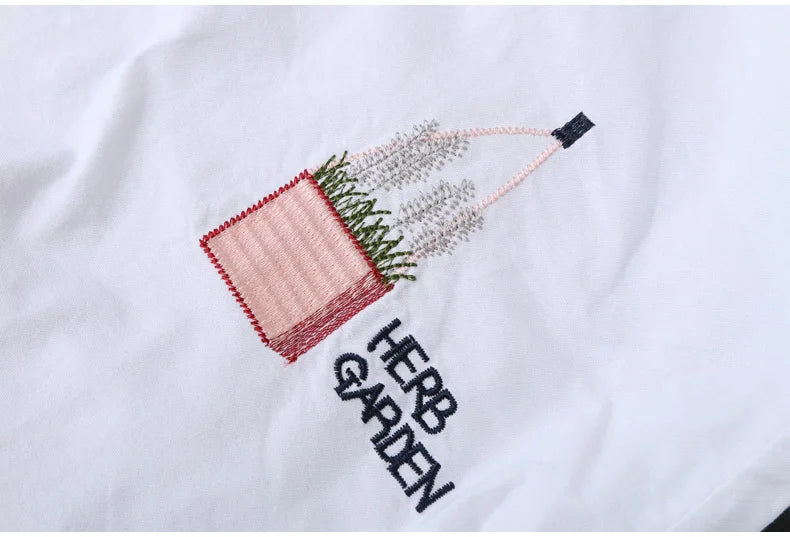 Women Cotton Embroidery Loose Long White Shirts 2025 Spring Autumn New Casual Office Lady Blouse Female Top Loose shirt