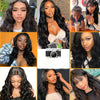 Brazilian Body Wave Bundles with 13x4 Lace Closure Real Human Hair Closure with 3 Bundles Weave Virgin Hair Natural Black Color