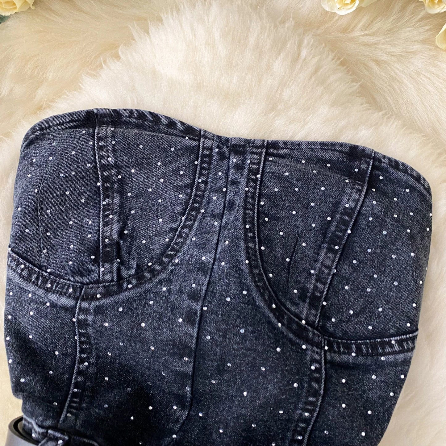 Women Denim one pieces Summer Playsuit Fashion Hot Drill High Waist Slim Sleeveless Strapless Sashes Outfits